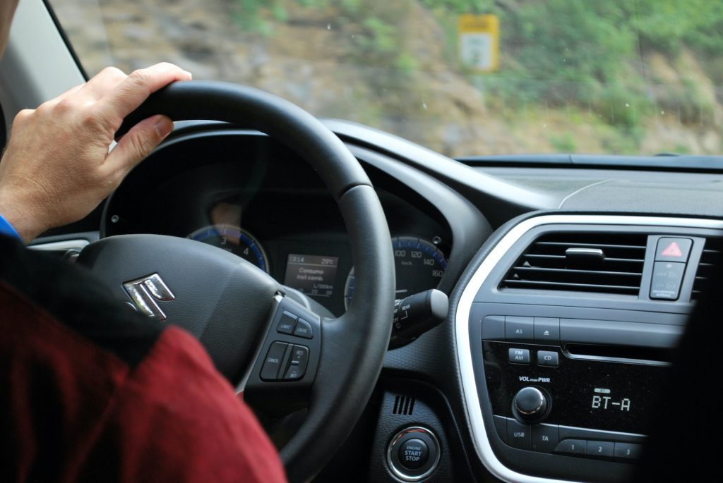driving a car
