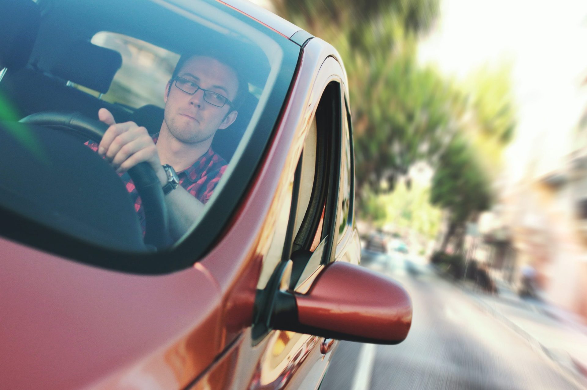 man driving